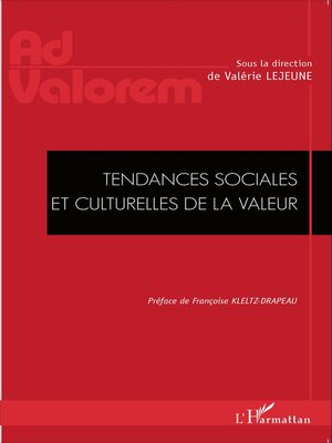 cover image of Tendances sociales et culturelles de la valeur